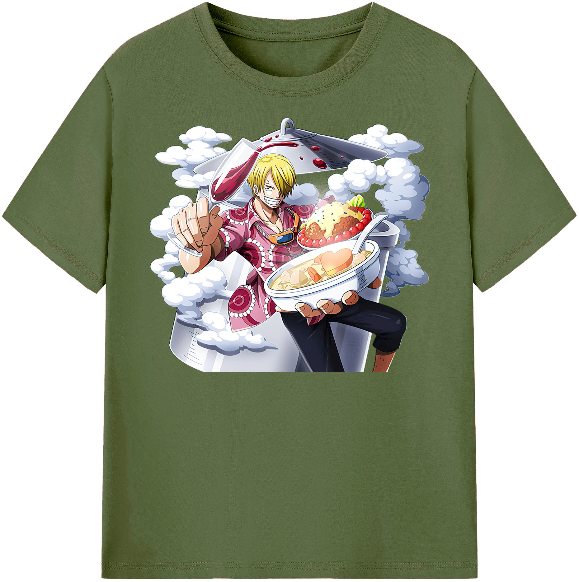ワンピース サンジ ONE PIECE Sanji 綿100％半袖Tシャツ（フロントプリント）